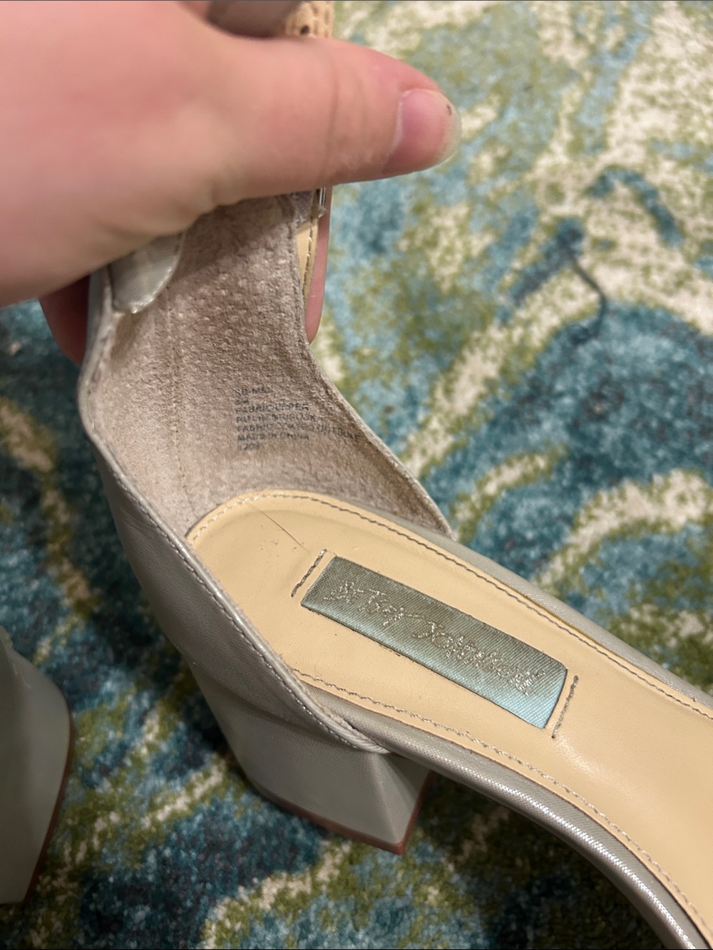 Betsey Johnson Beaded Ankle-Strap Heels in Silver - Picture 2 of 6